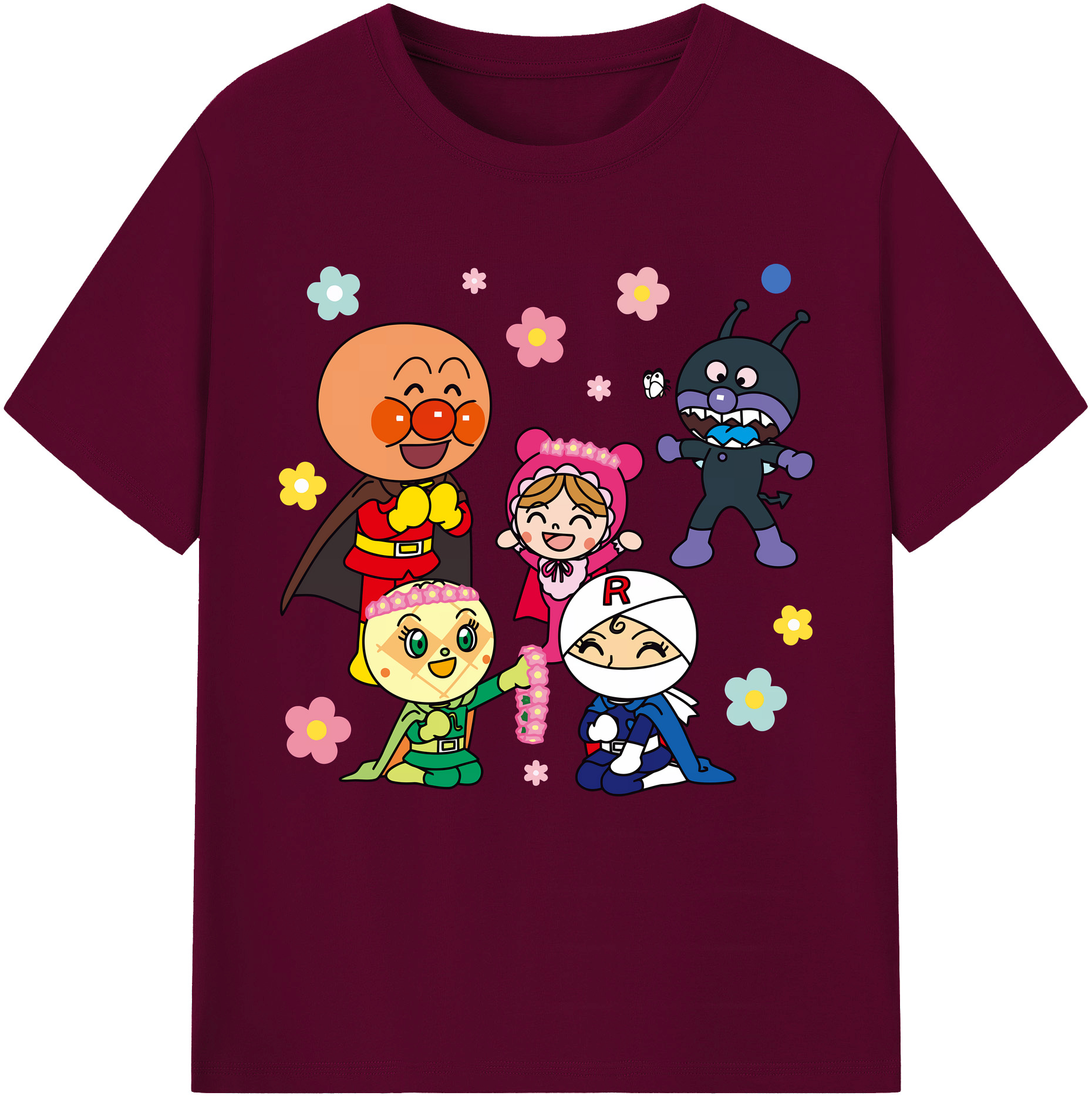 （画像用） アンパンマン Anpanman レディースカジュアルプリントTシャツ（綿100％）